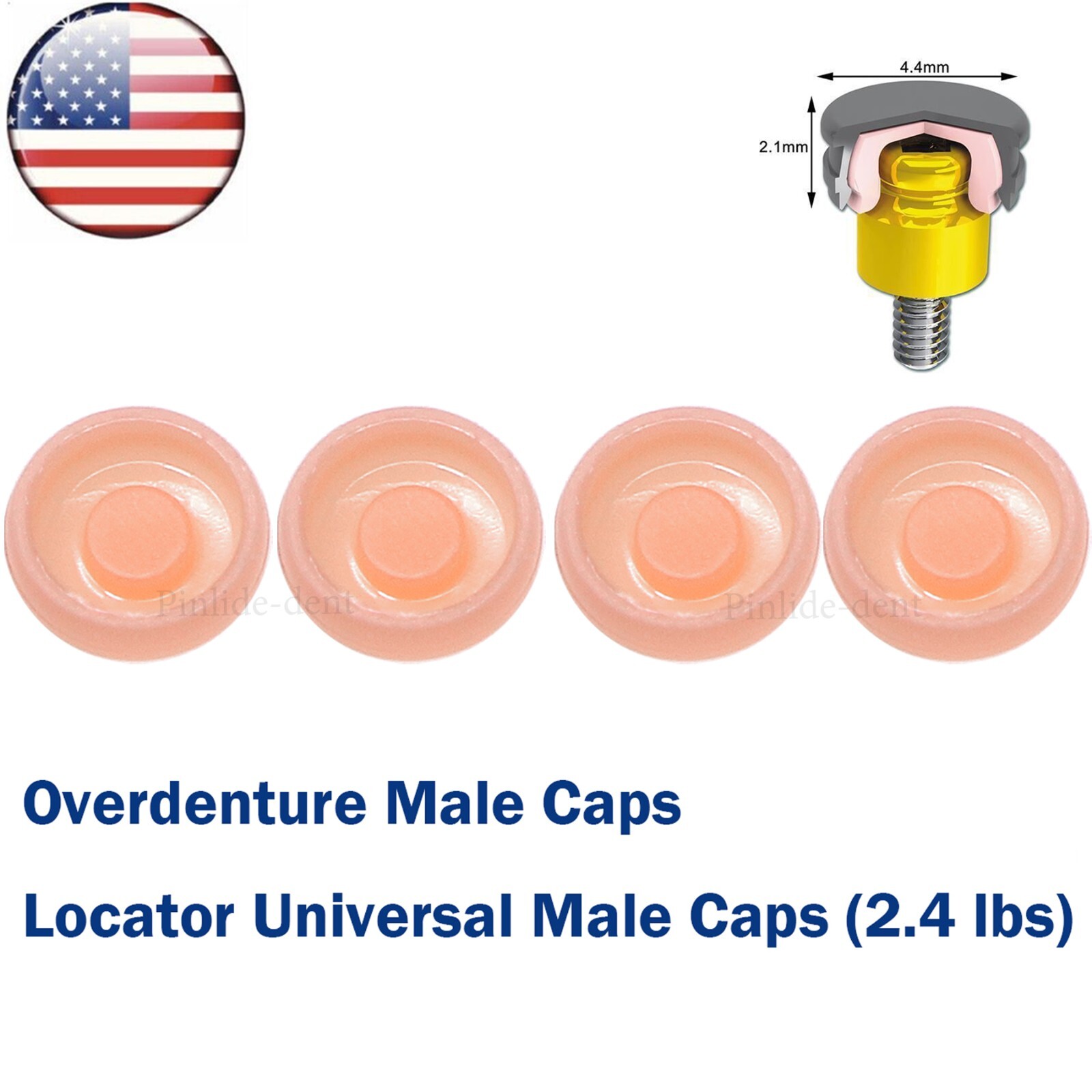 US Universal Dental Overdenture Implant Strong Retentive Caps 2.4lbs Removable