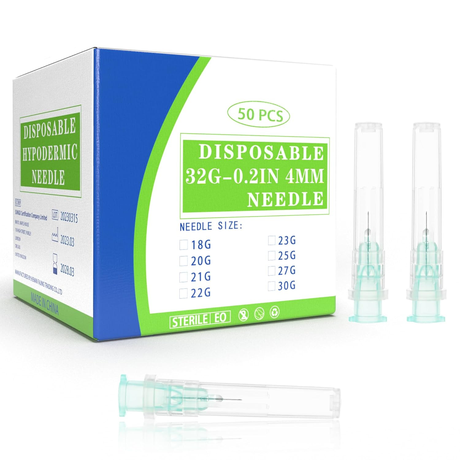 32 Gauge 0.16 Inch Disposable Needles with Caps – Luer Lock Lab Dispensing Acces