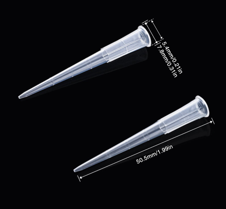 200 Clear Micro Pipette Tips 2-200 uL, thinner tip PLASTIC Fast Ship!