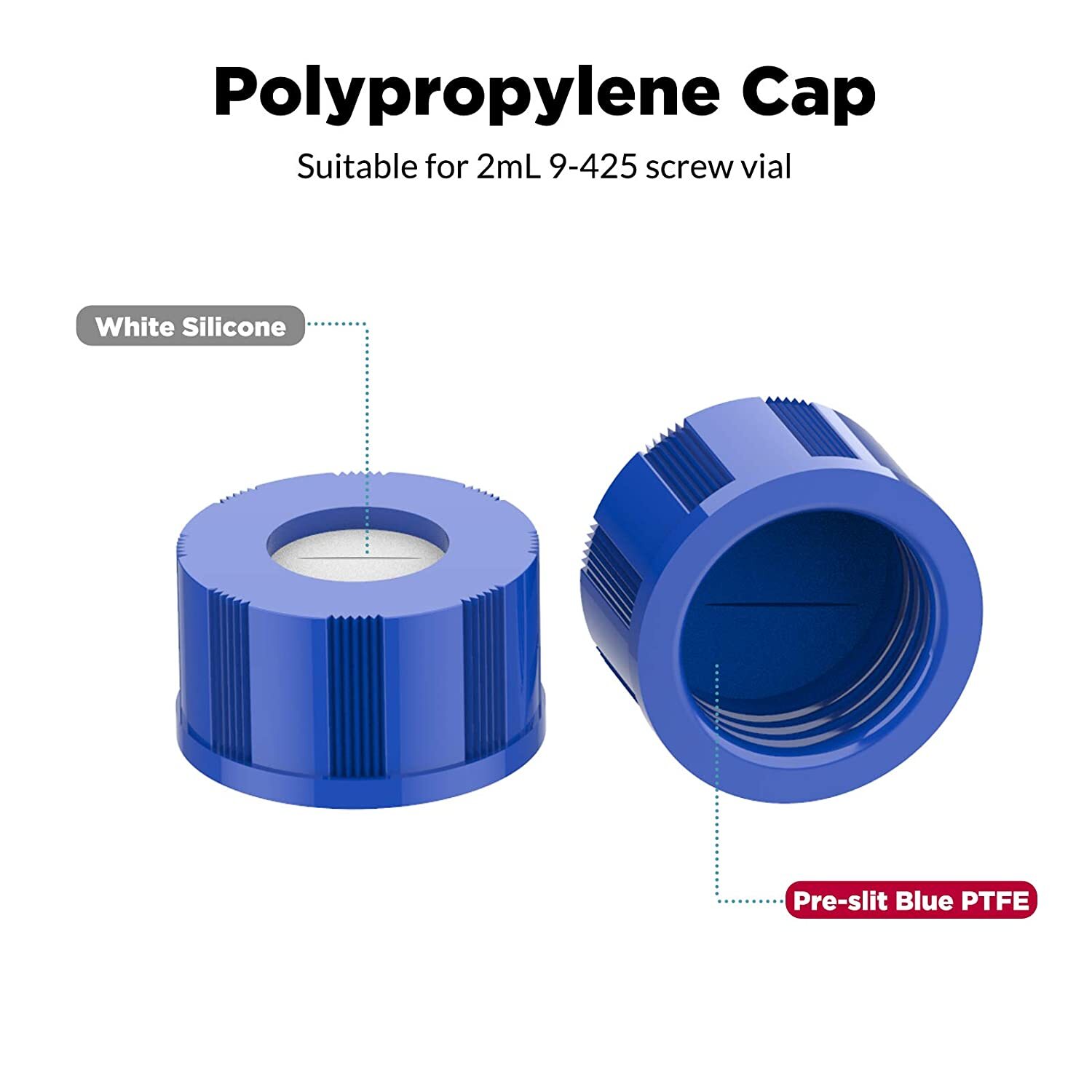 10000x 2ml Autosampler Vials Preslit Septa 9-425 Screw Caps Graduation Standard