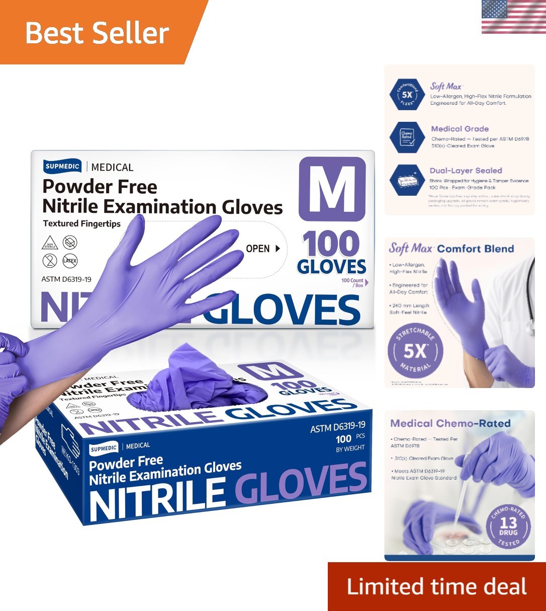 Ambidextrous Nitrile Gloves – 100 Latex-Free, Waterproof & Ideal for All Uses