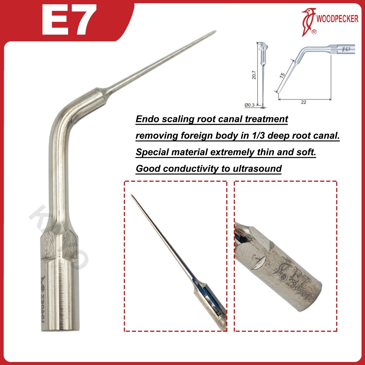 Woodpecker Dental Scaler Tips E Endo treatment tips Fit EMS Ultrasonic Scaler