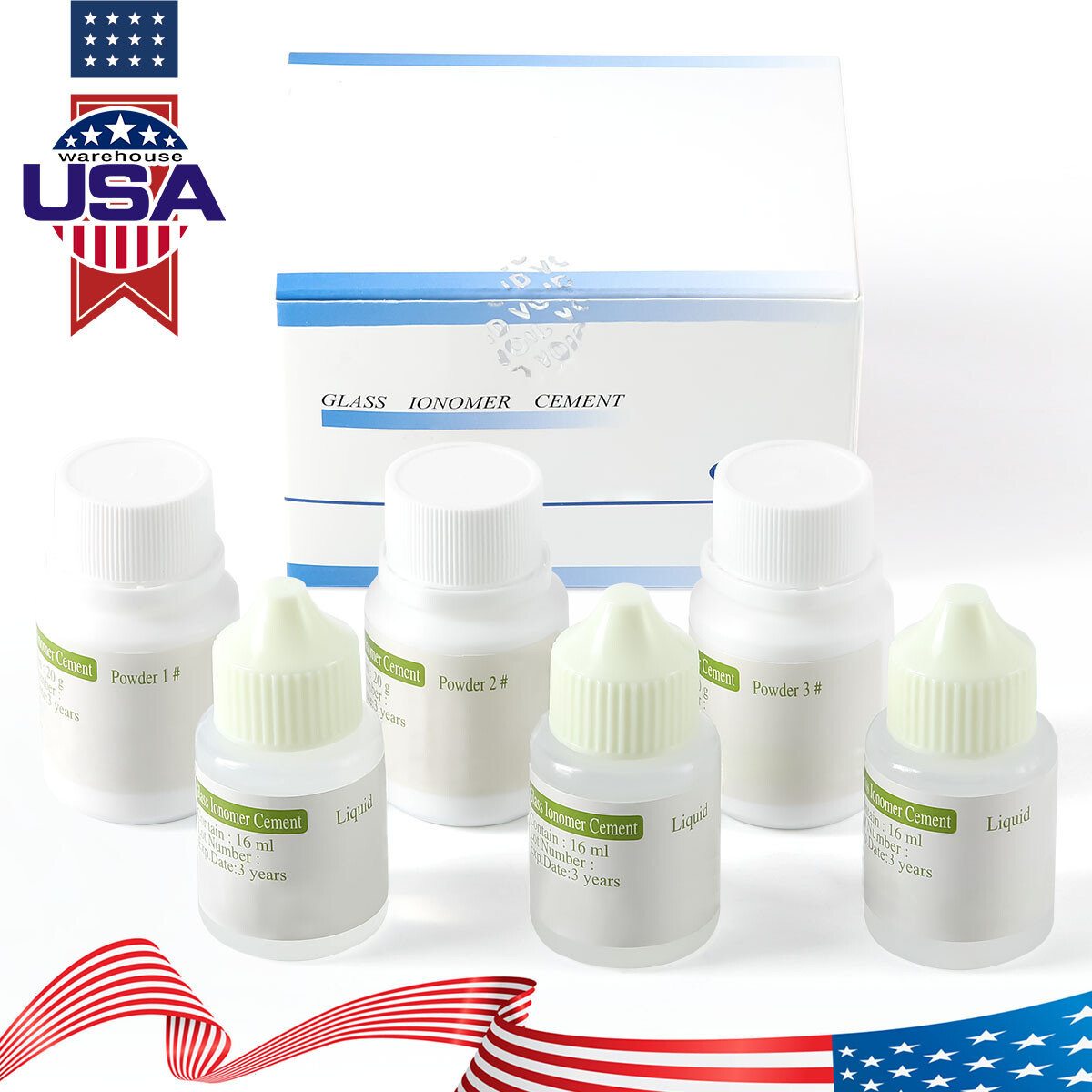 Dental Glass Ionomer Cement Kit Resin For Lining And Restoration Liquid&Powder