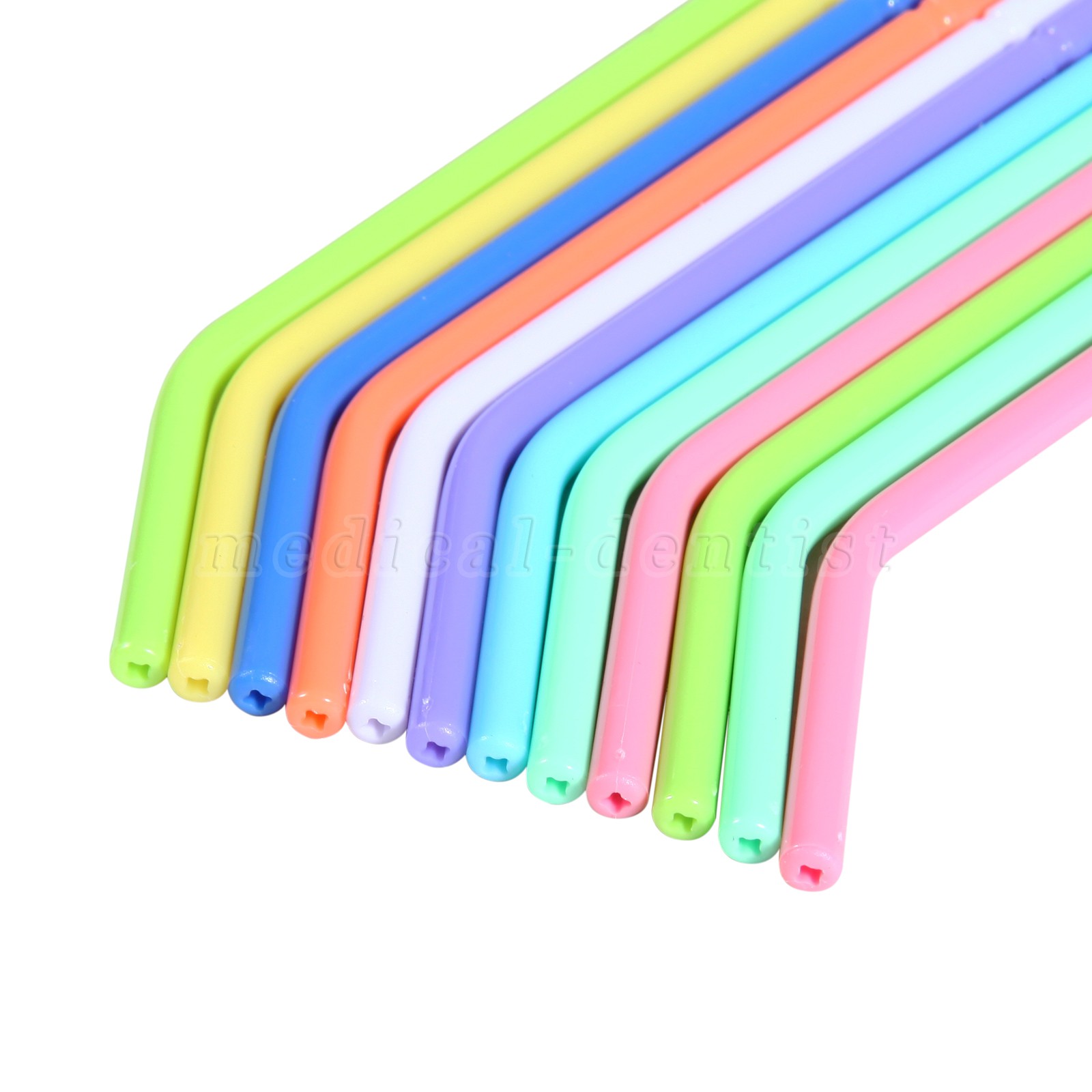 250 Pcs Dental Disposable Air Water Syringe Tips-White Inner Rainbow Outer Tube