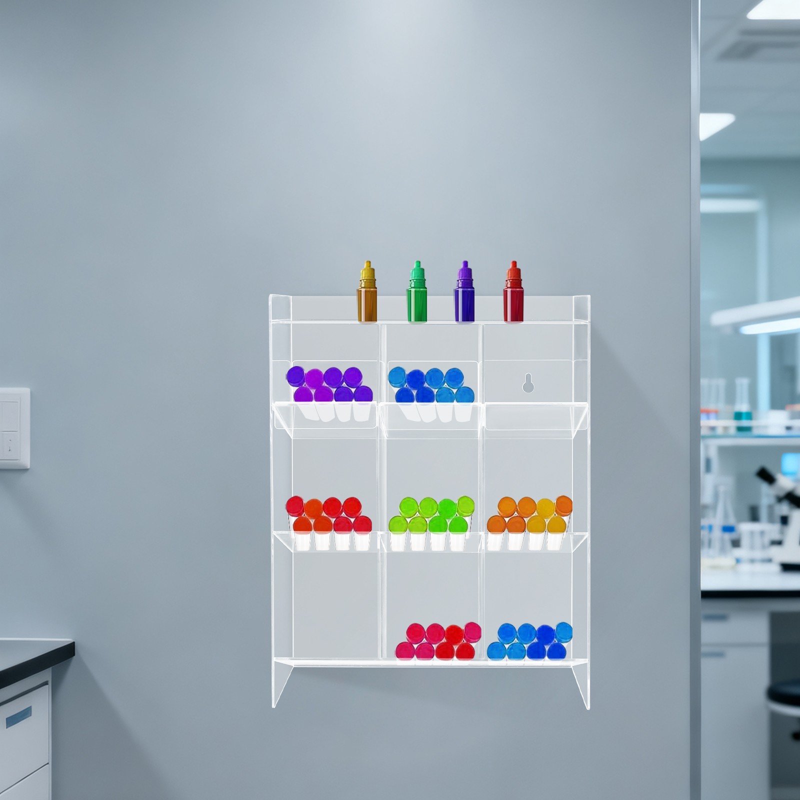 Clear Acrylic Tube Rack, Wall Mounting & Countertop Tube Organizer Holder