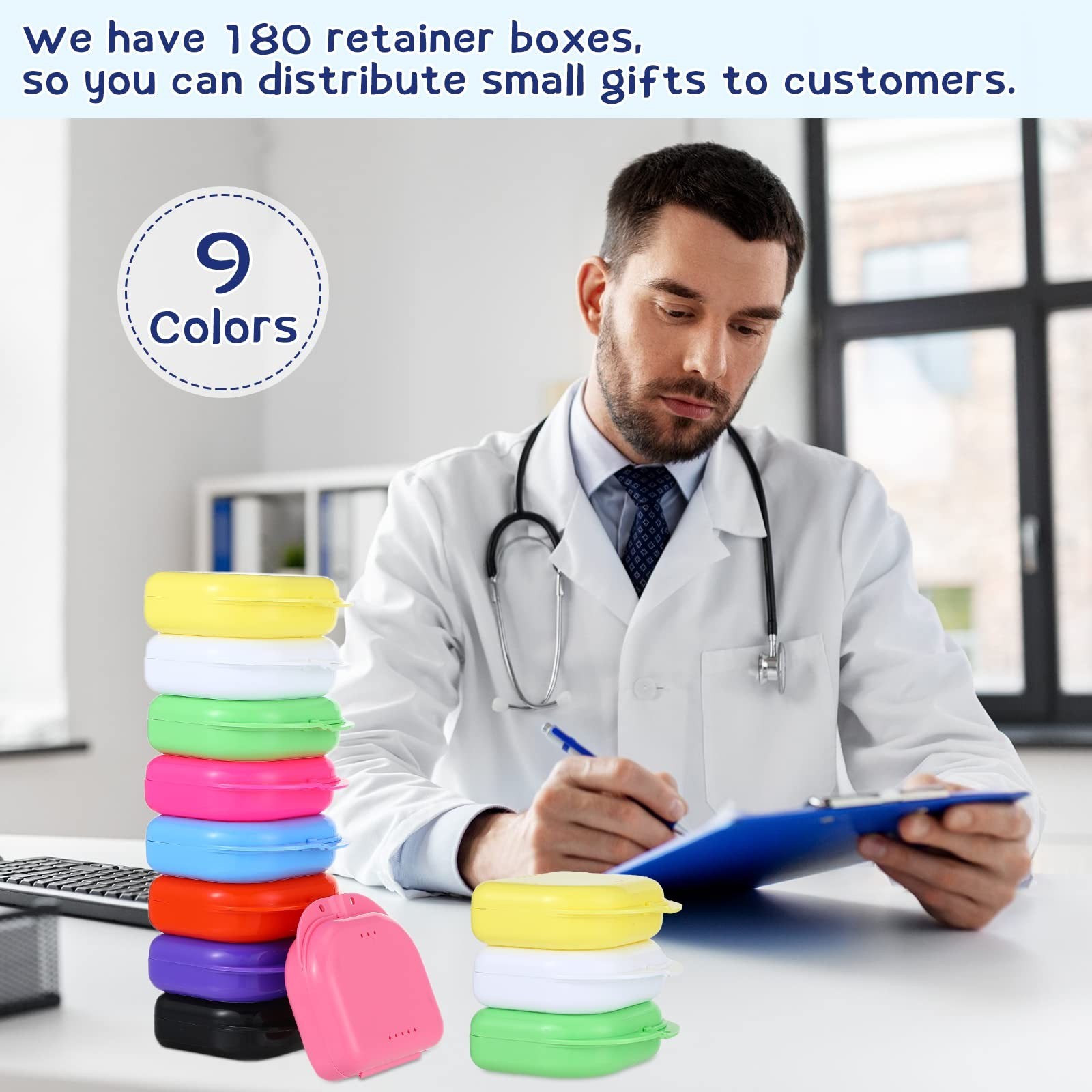 180 Pcs Dental Retainer Case with Vent Holes – Multicolor Storage Box for Travel