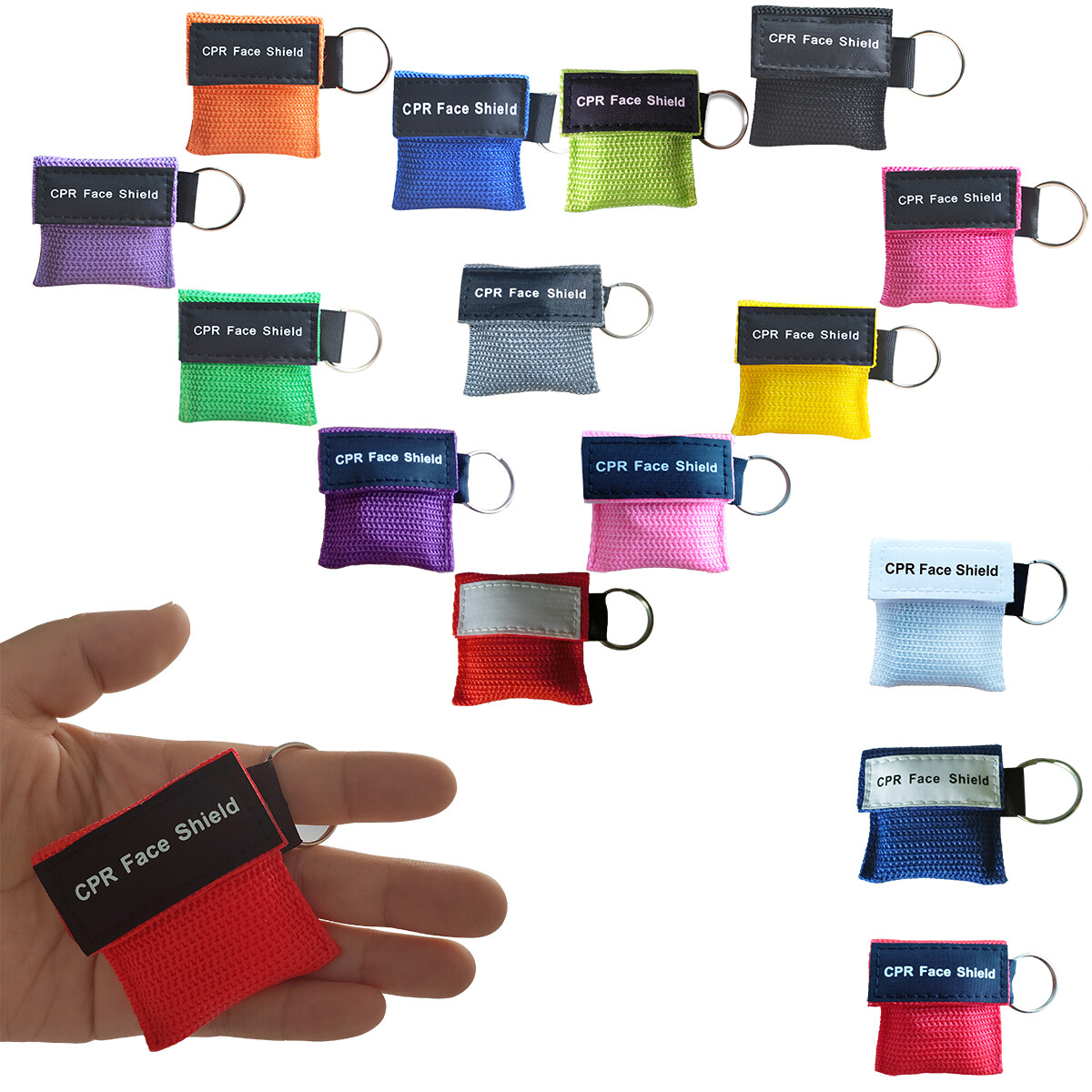 1000pcs CPR Barrier WITH KEYCHAIN CPR FACE SHIELD POCKET AED Multicolor