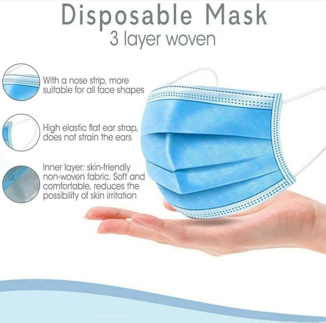 Disposable 3-layer masks (50 pcs)