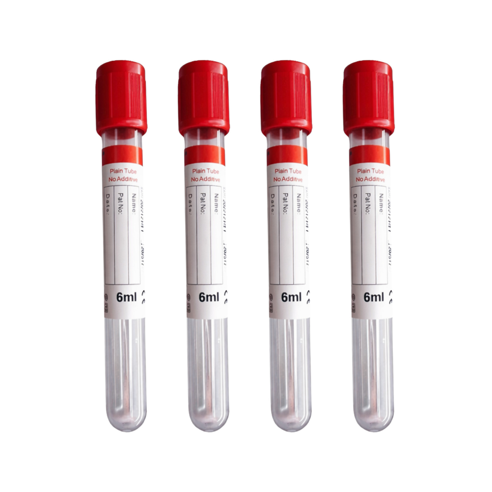 VACUUM BLOOD COLLECTION PLAIN TUBE NO ADDITIVE, RED TOP, 13x100mm 6mL, Exp 12/28