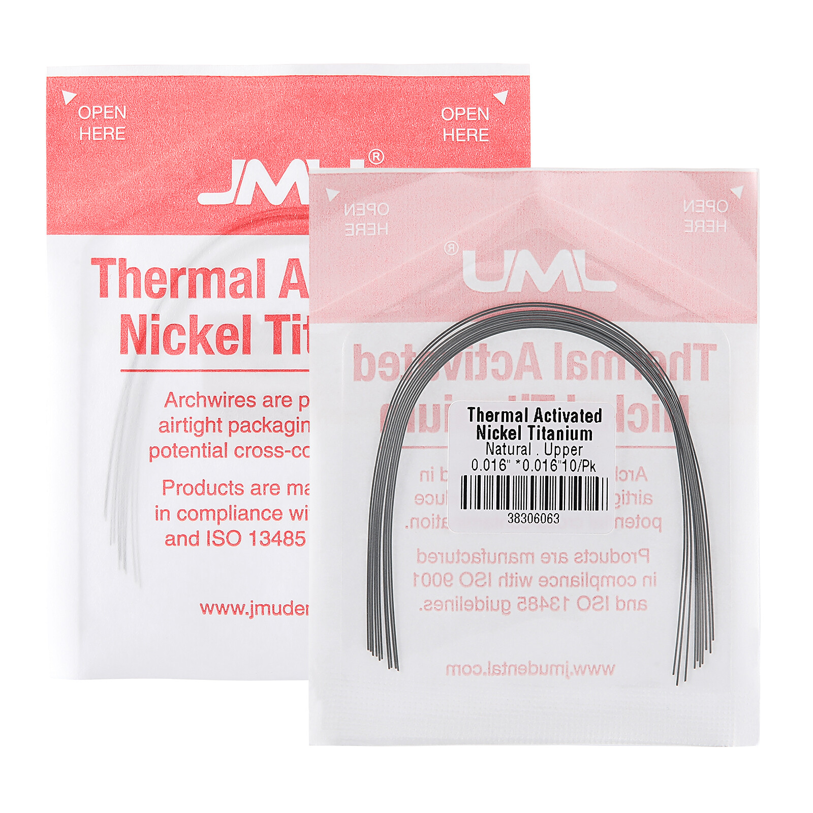 JMU 10PCS Orthodontic NiTi Archwire Thermal Activated Natural Round/Rectangular