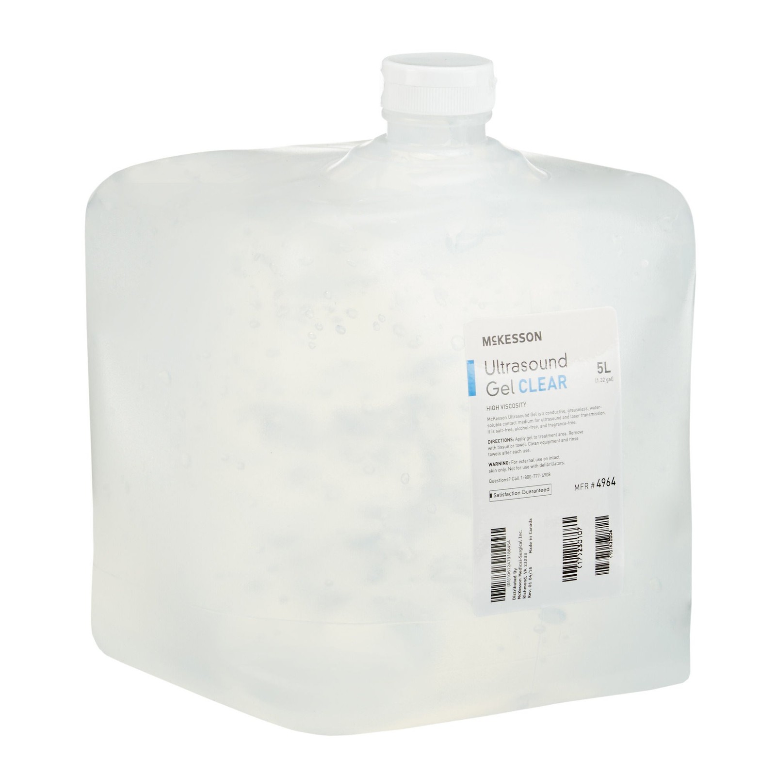 McKesson Clear Ultrasound Gel Transmission Ultrasonic Water Soluble 4 Containers