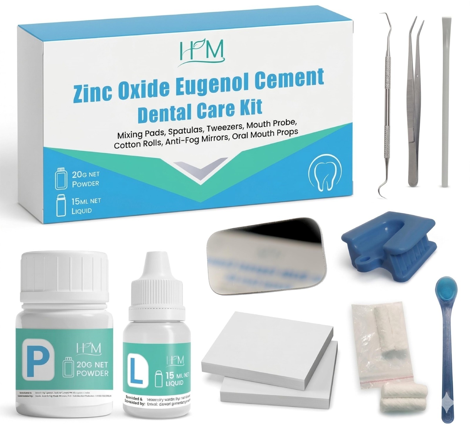 Zinc Oxide Eugenol Dental Cement Kit – Instant Tooth Repair, Crown & Bridge Fill