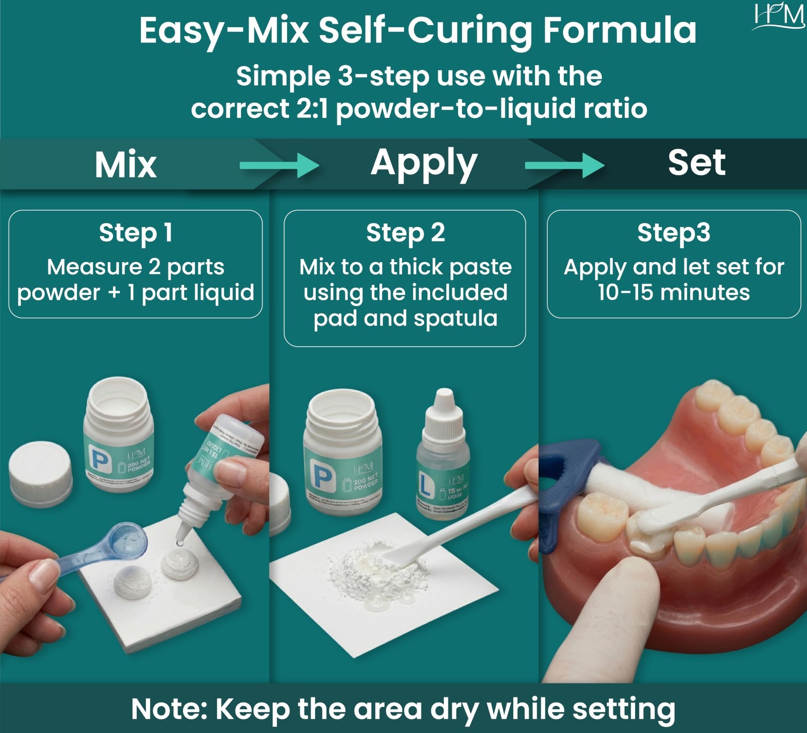 Zinc Oxide Eugenol Dental Cement Kit – Instant Tooth Repair, Crown & Bridge Fill