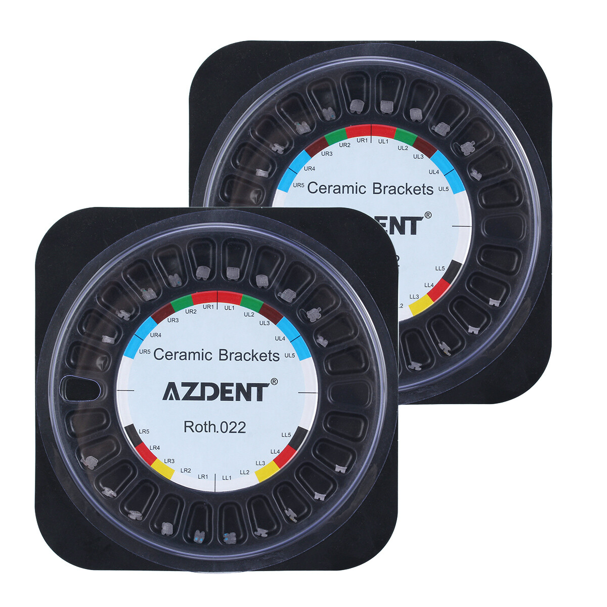 AZDENT Dental Orthodontic Ceramic Brackets Braces Roth.022 Hooks 3 4 5