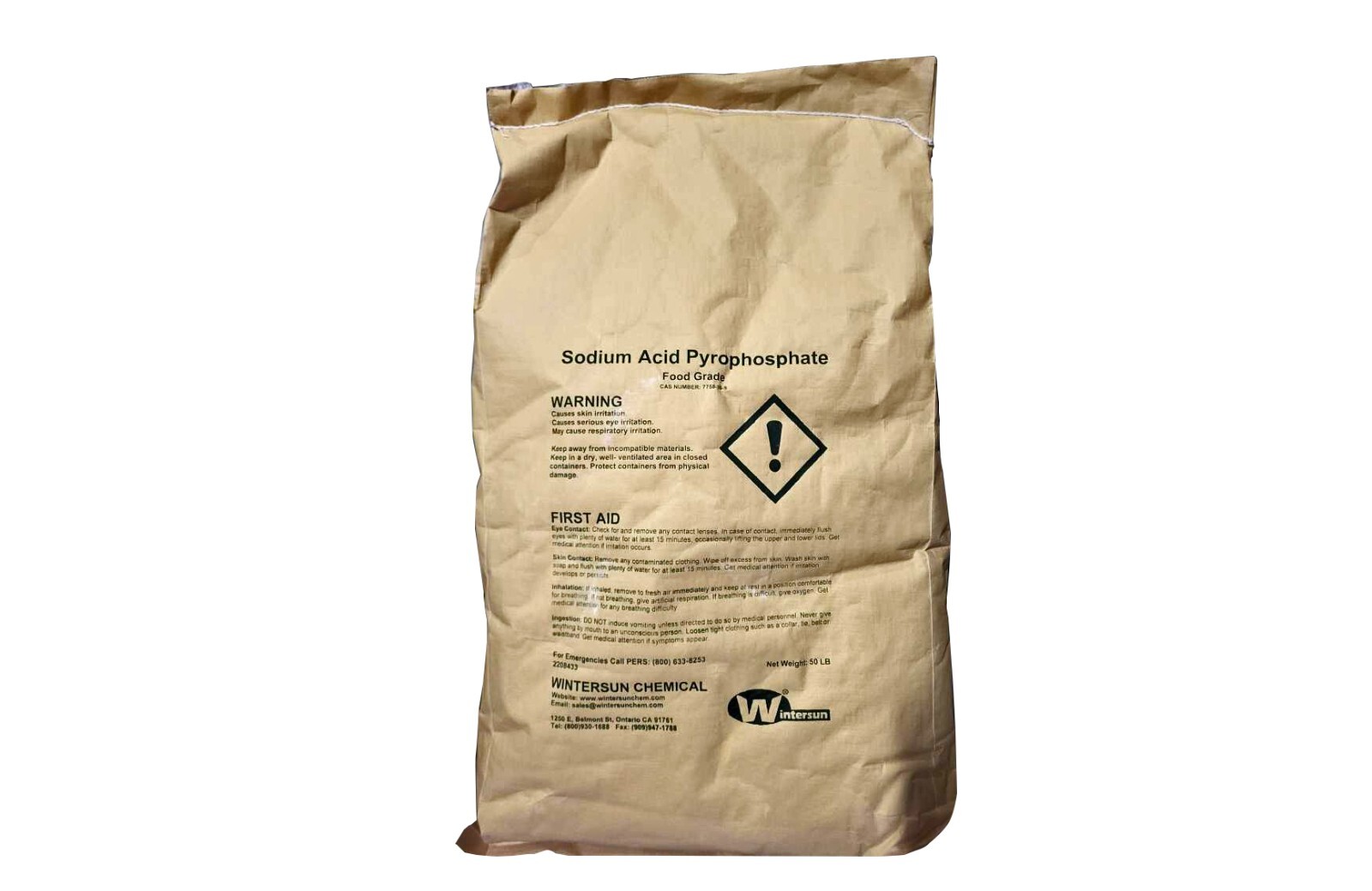 Sodium Acid Pyrophosphate Food Grade [CAS_7758-16-9] [Na2H2P2O7]+93% Solid 50 LB