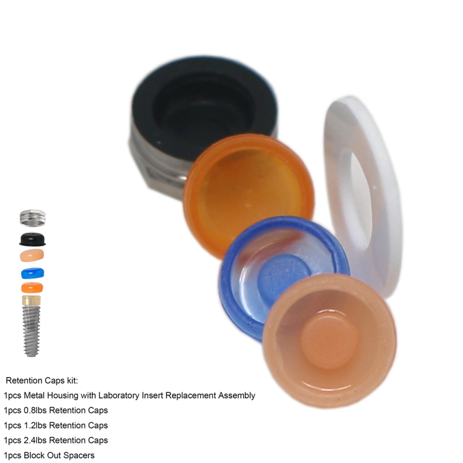 US Dental Male Processing Standard Set fits Zest Locator Overdenture Attachment