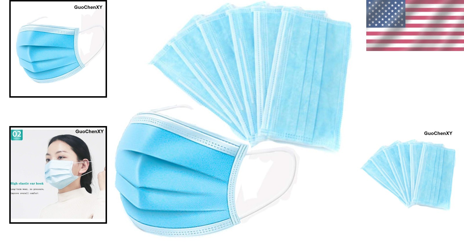 50Pcs 3-Ply Disposable Face Masks with 95% Filtration – Comfortable & Secure