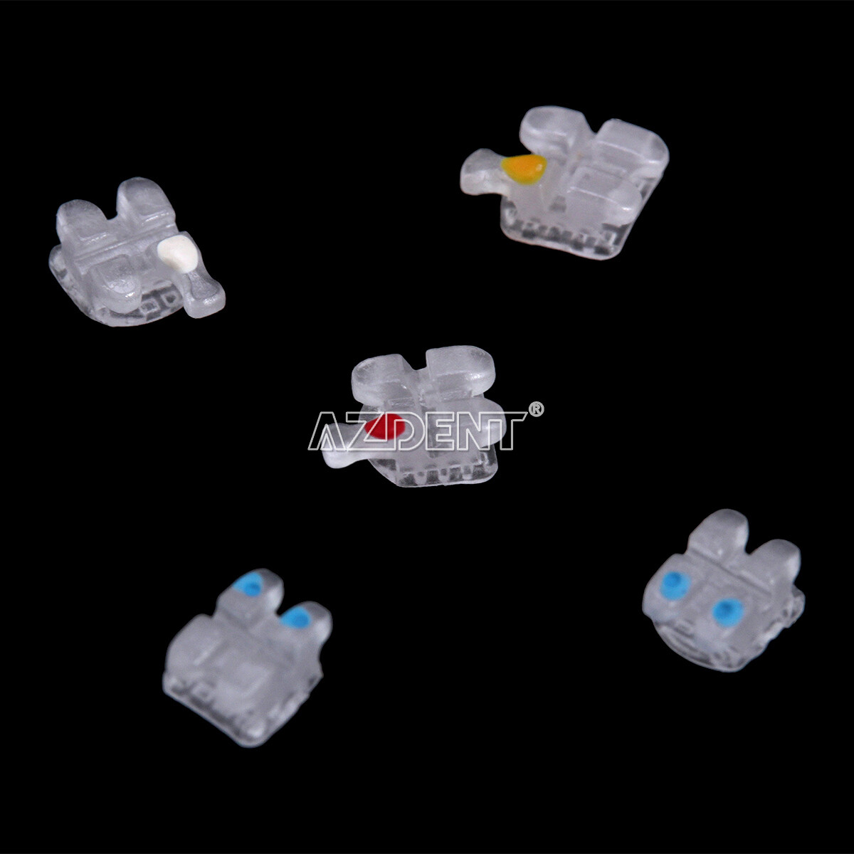 AZDENT Dental Orthodontic Ceramic Bracket Braces Mesh Base Roth/MBT 20pcs/Kit