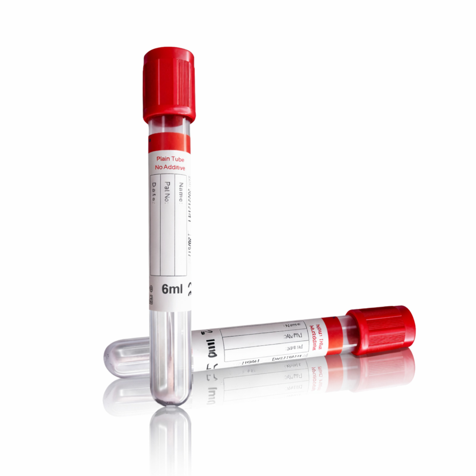 VACUUM BLOOD COLLECTION PLAIN TUBE NO ADDITIVE, RED TOP, 13x100mm 6mL, Exp 12/28