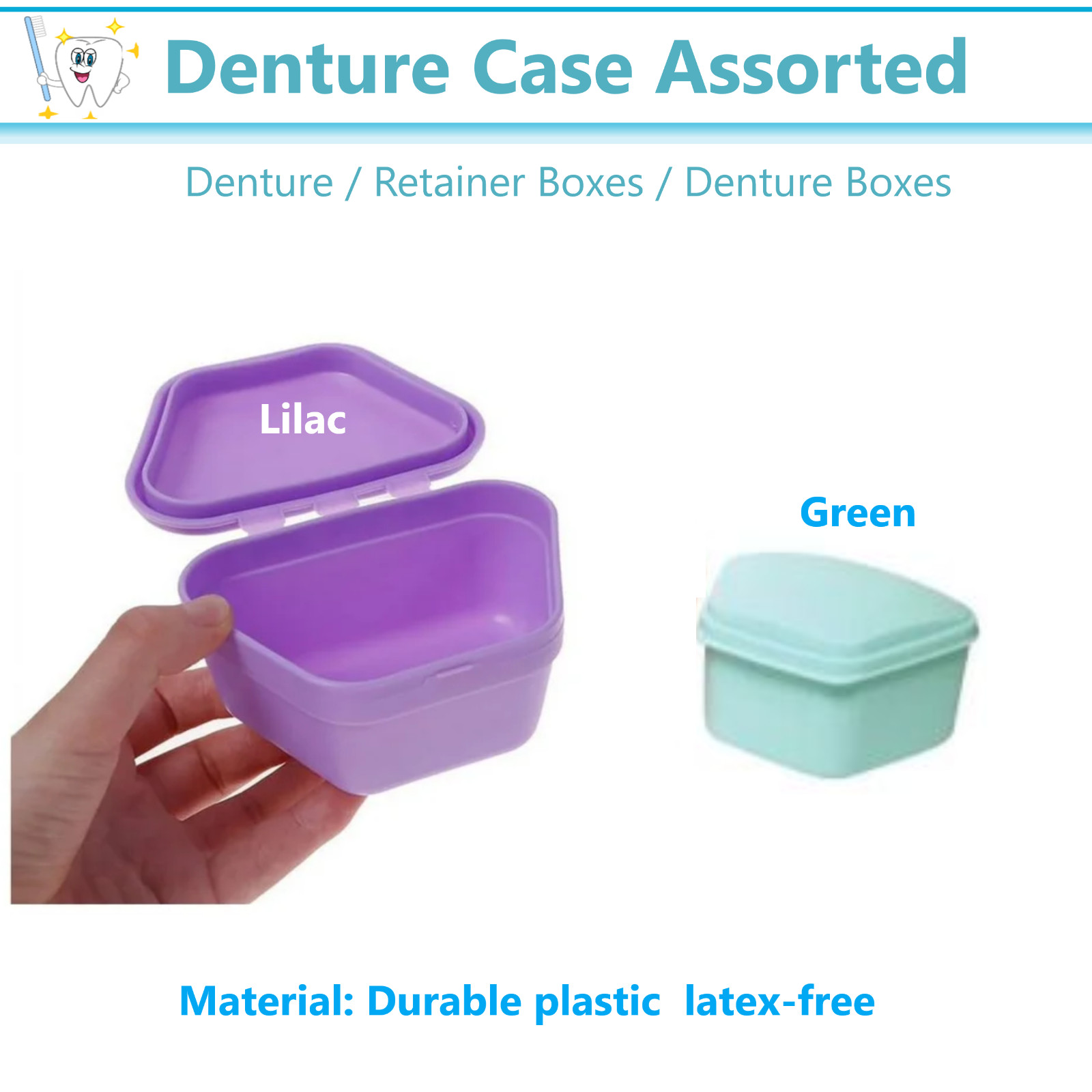 Denture Retainer Cases Dental Teeth Guard Holder, Travel Cleaning Container