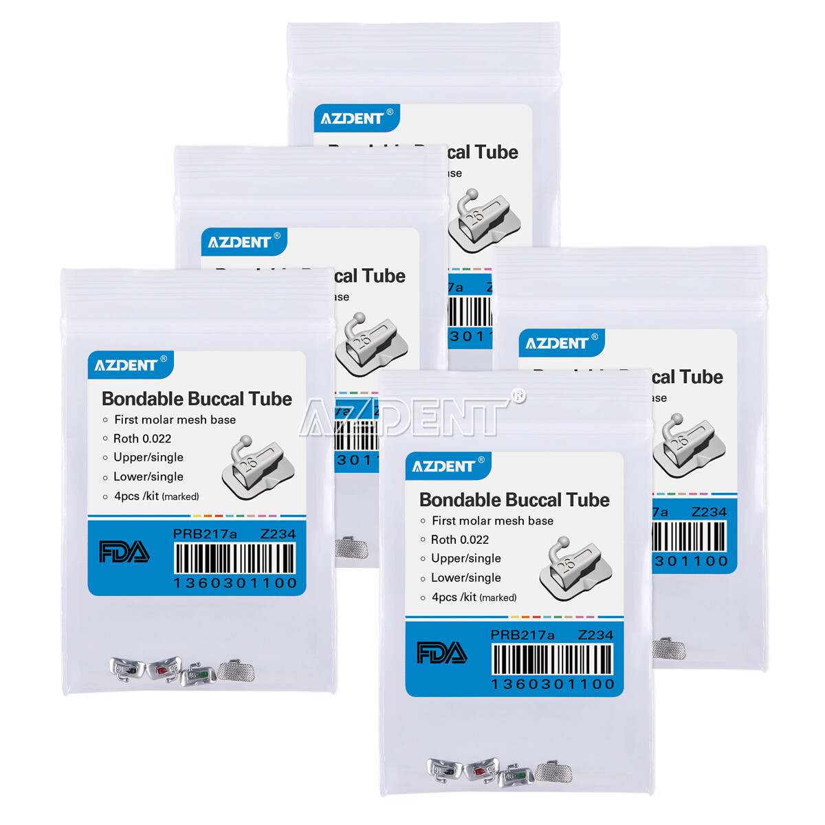 AZDENT Dental Ortho Brackets Buccal Tube 1st Molar Bondable Non-Convertible