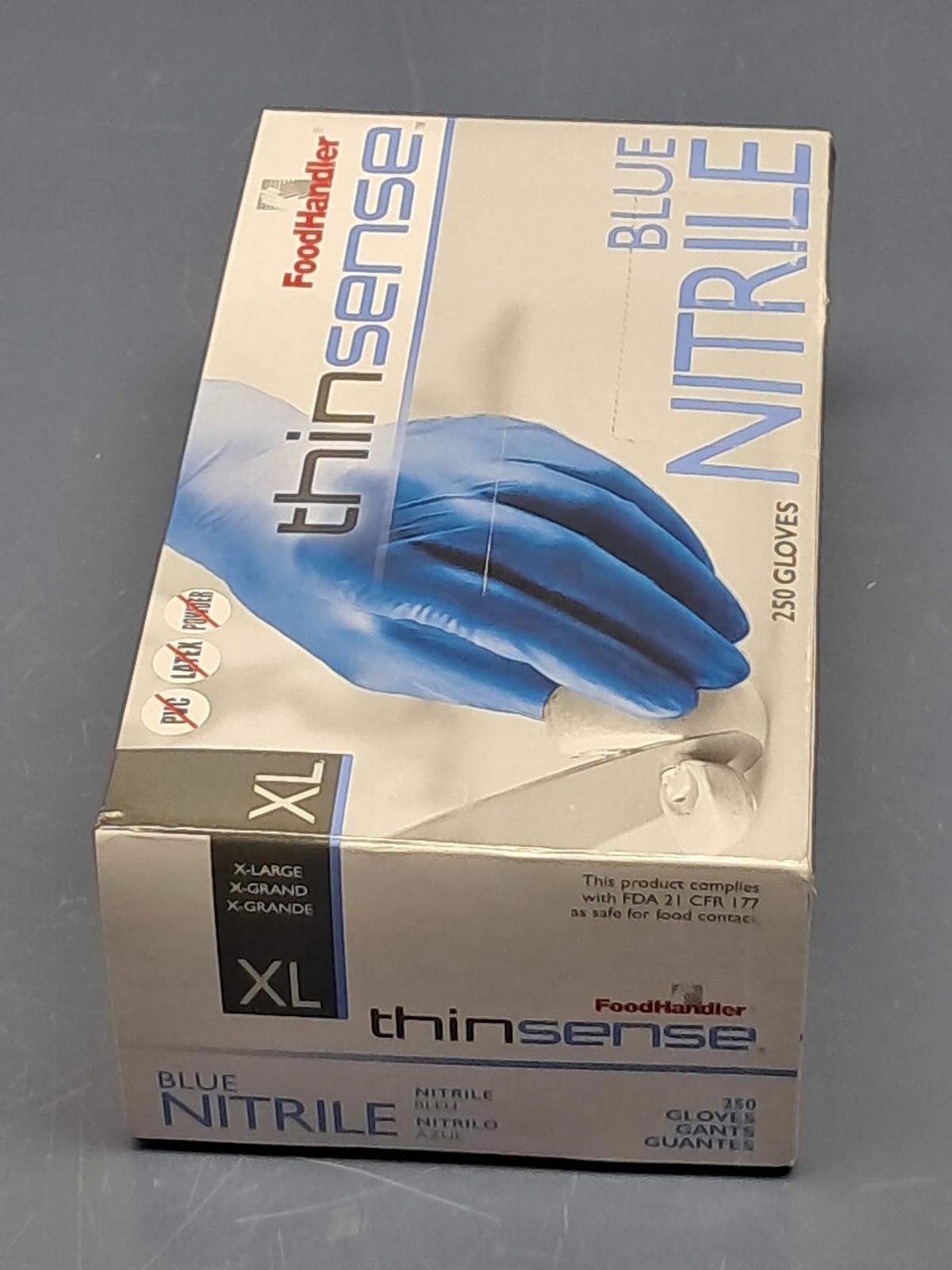 (1000 Gloves) FoodHandler Thinsense 103-TS18-BLU Nitrile Powder Free XL Blue