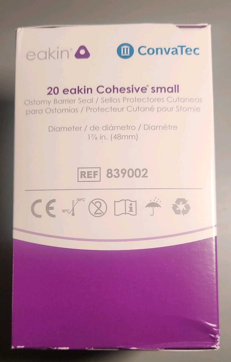 #839002 CONVATEC -EAKIN COHESIVE OSTOMY SMALL SEALS, 4 BOX (20 SEALS / BOX)