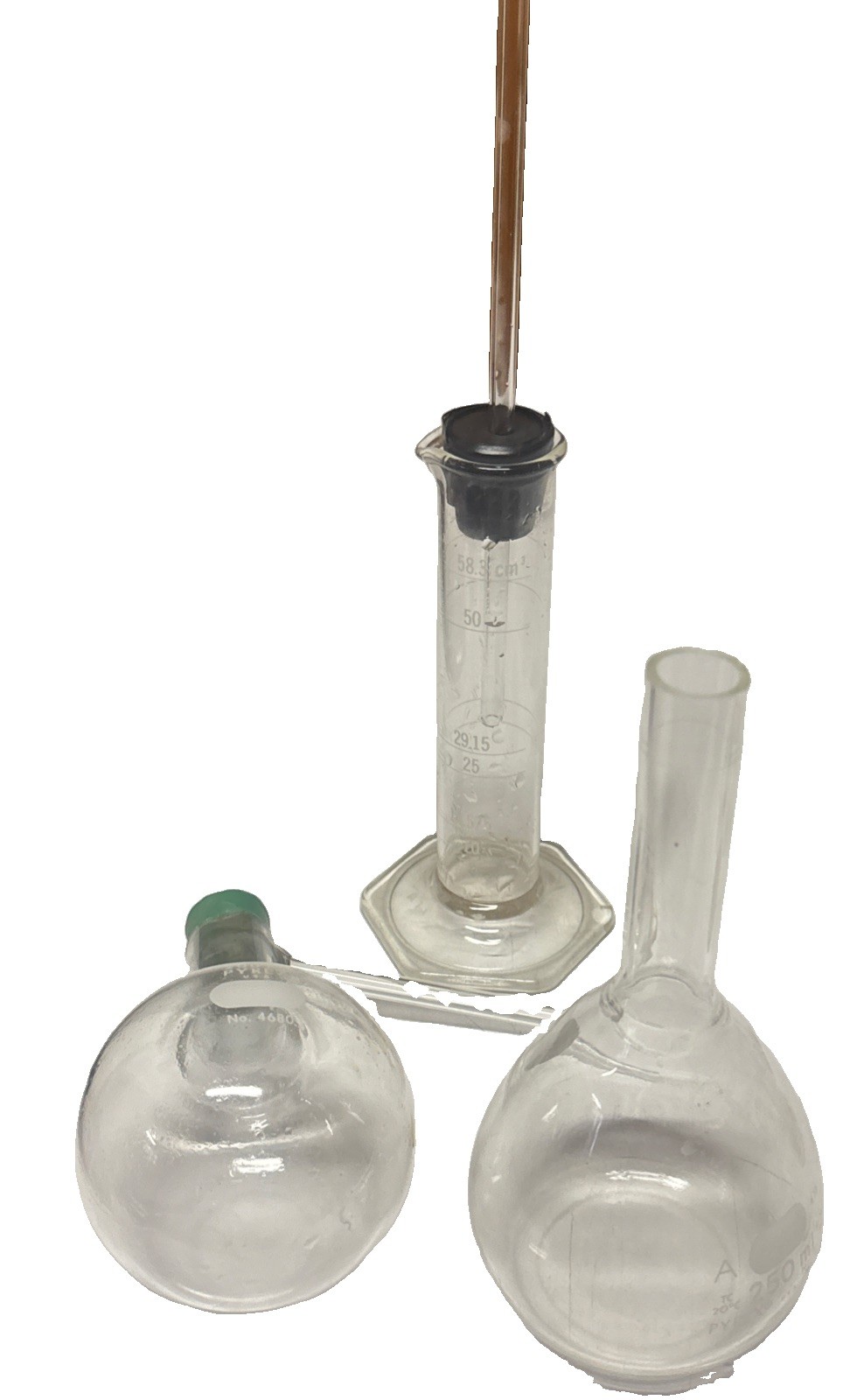 Pyrex & Kimex Glass Vacuum Flasks Beakers Tubes Lids Lab Chemistry Lot