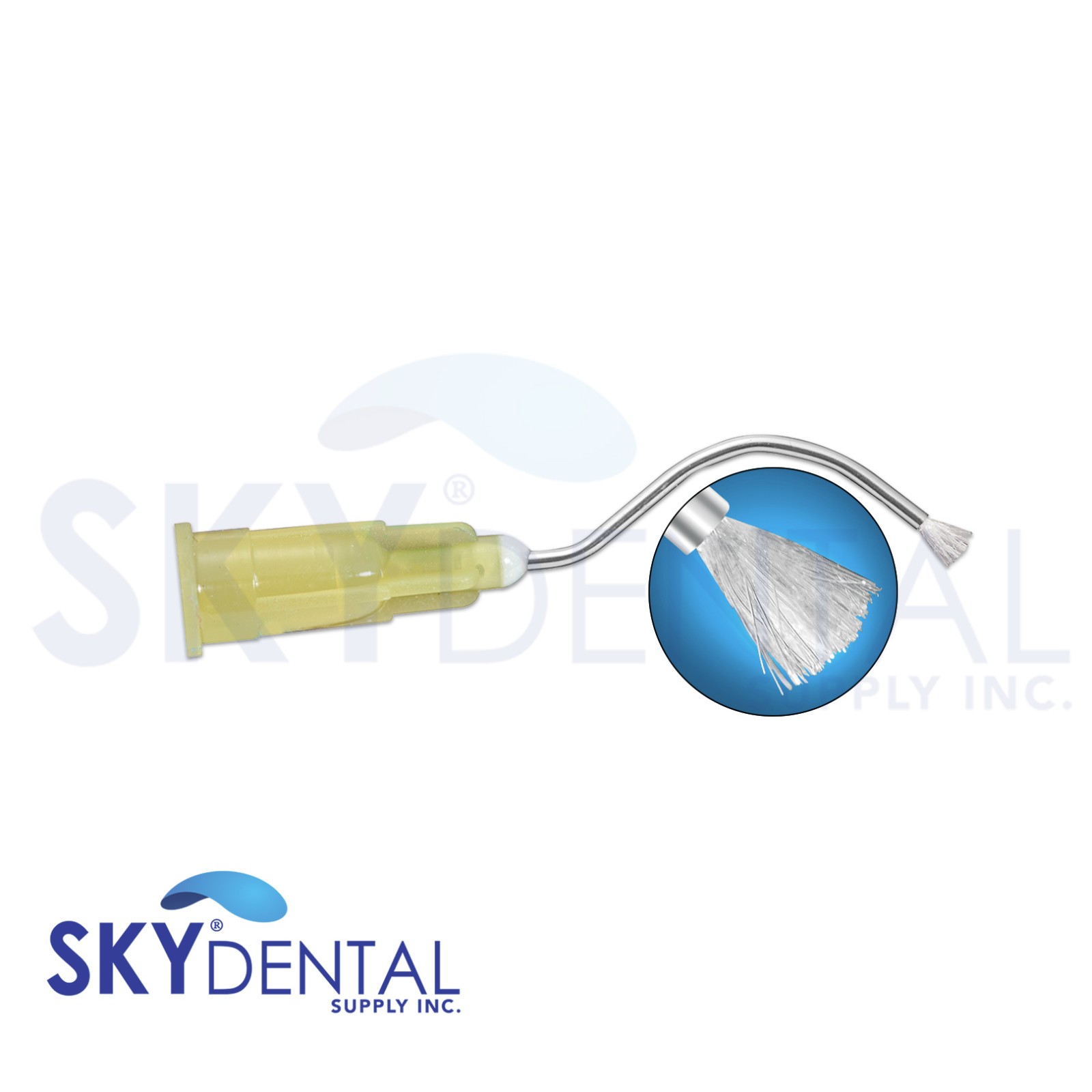 100x Infusor Pre-Bent Tips Yellow with Brush End