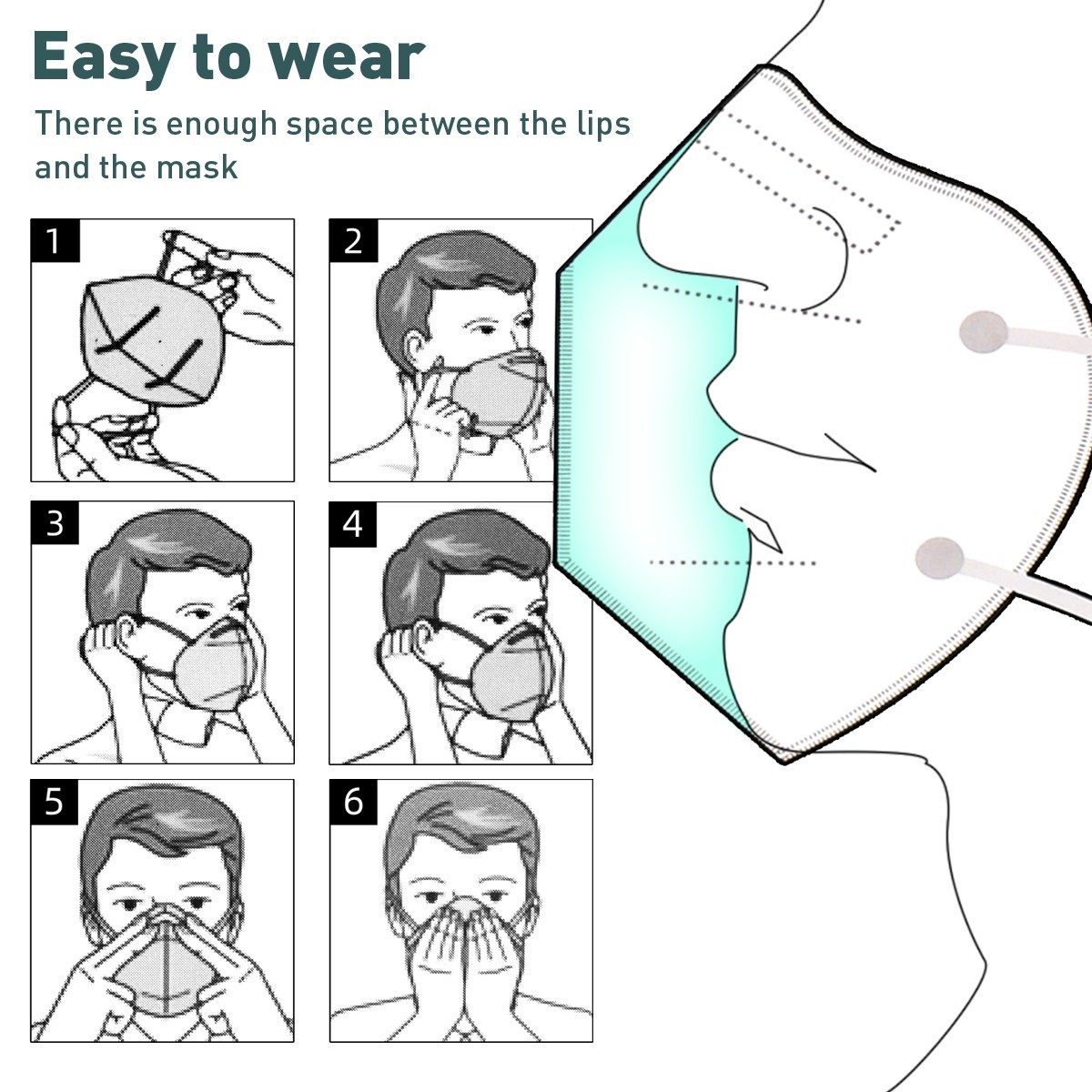 20 Pack Facial Protection mask Dust-proof Adjustable Headgear Full Face