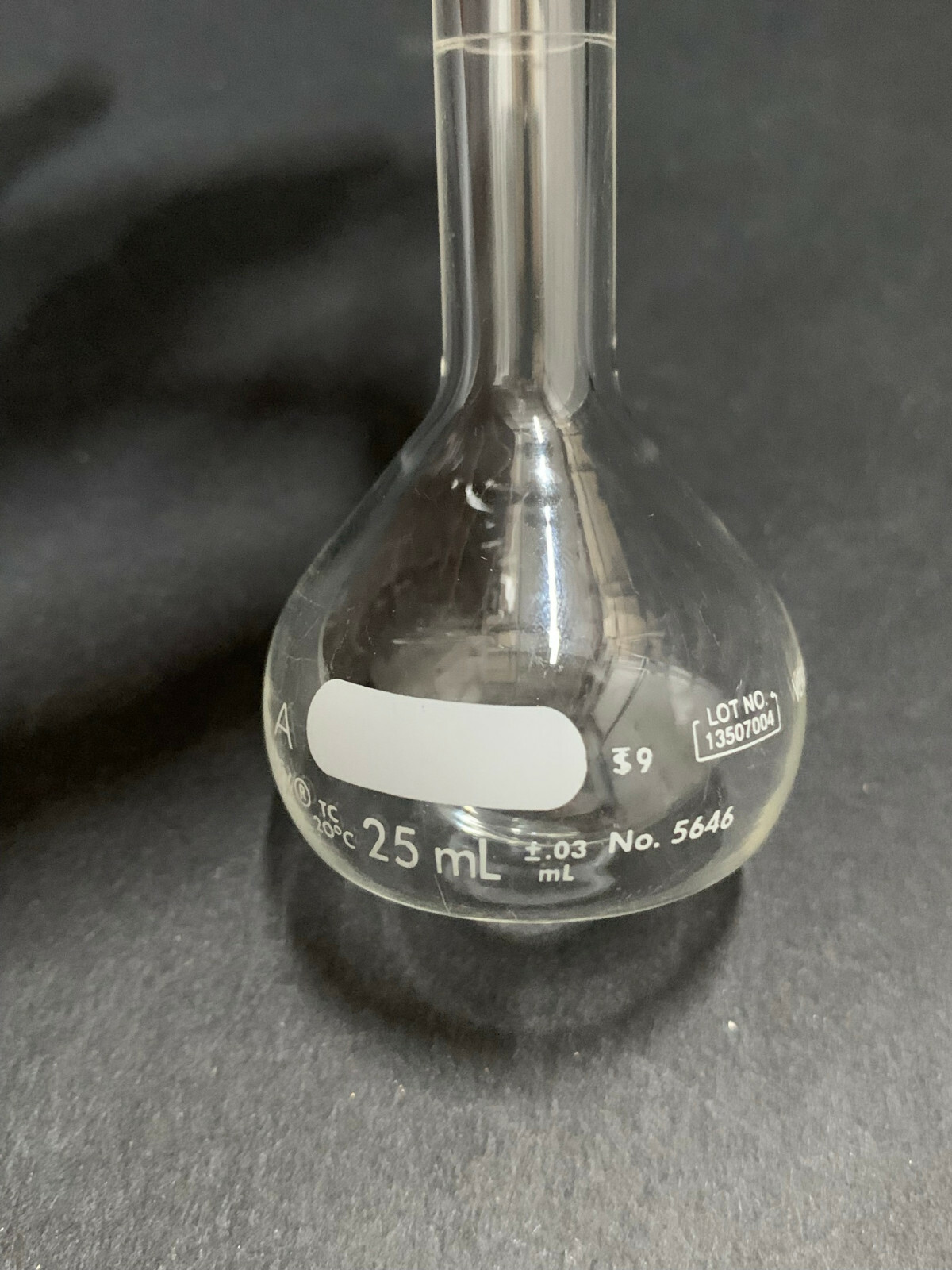 Pyrex 5646-25 25 mL Verified Class A Volumetric Flask with Stopper
