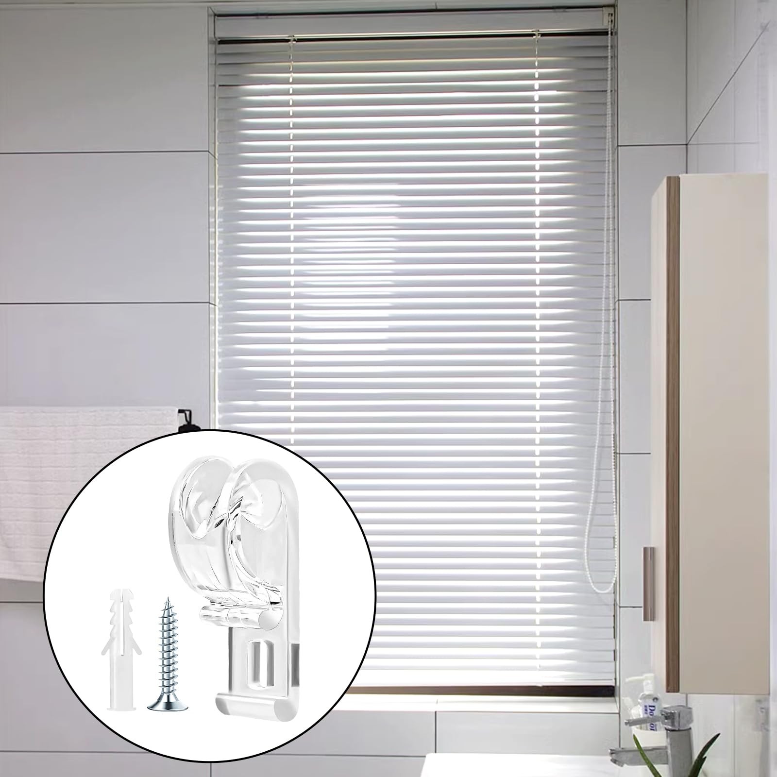 8 Pcs Roller Shade Clear Saftey Chain Retainer and Cord Guide Curtain P Clip Bli