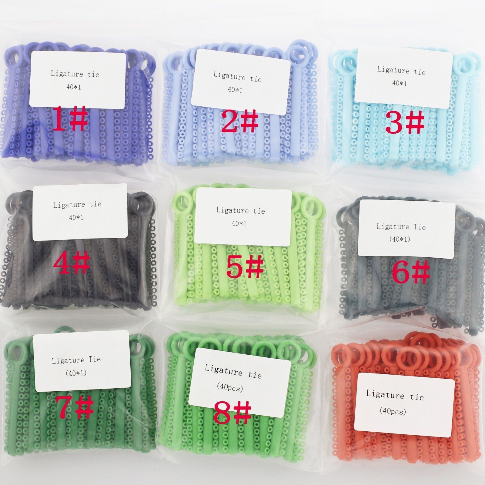 1 Pack 1040 Pcs Dental Orthodontic Elastic Braces Rubber Ligature Ties 37 Colors
