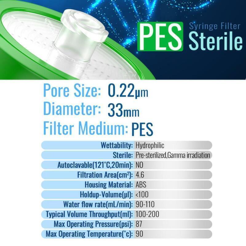 1000x 2mL HPLC Vials 9mm Screw Caps +Sterile PES 0.22μm 33mm Syringe Filters LAB