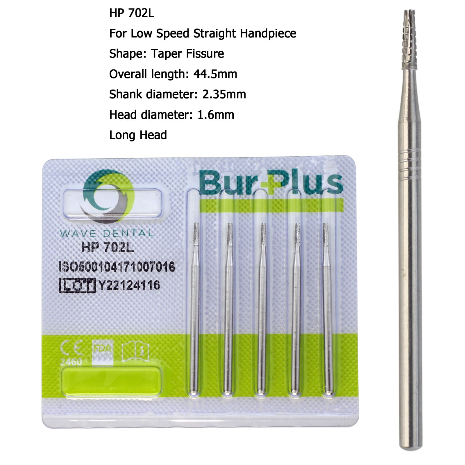 Wave Dental Carbide Burs Straight Surgical Burs Low Speed HP 557 702 703L 44.5mm