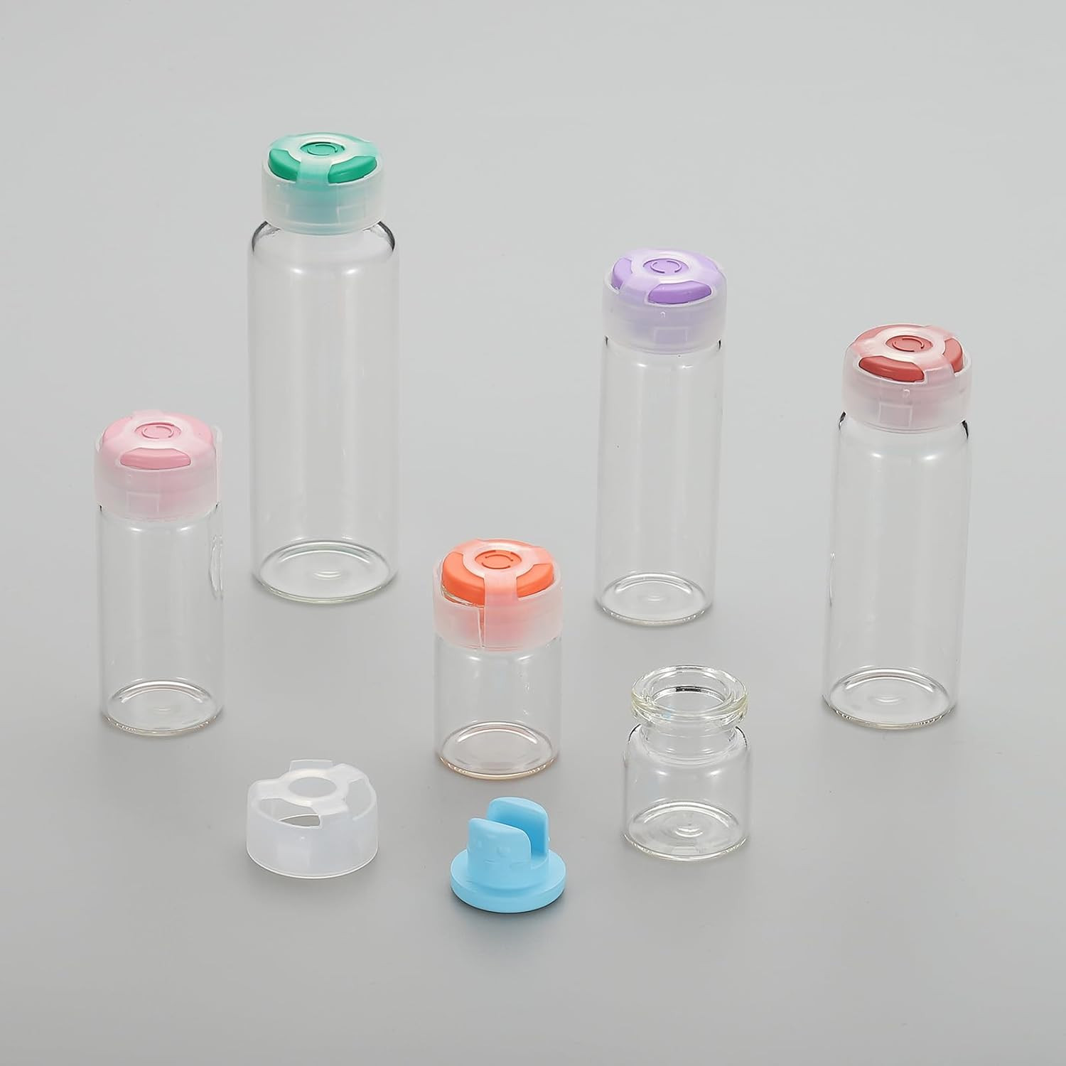 3Ml Clear Glass Sample Vials, 10Pcs Small Liquid Bottles with Locking Cap and Se