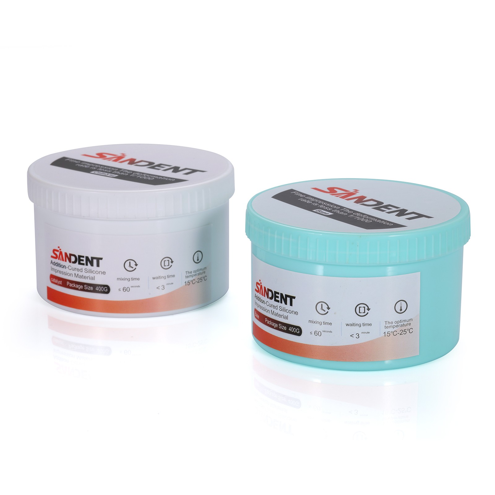 10Sets Dental Impression Putty Fast Set VPS 400g Base & 400g Catalyst Heavy Body