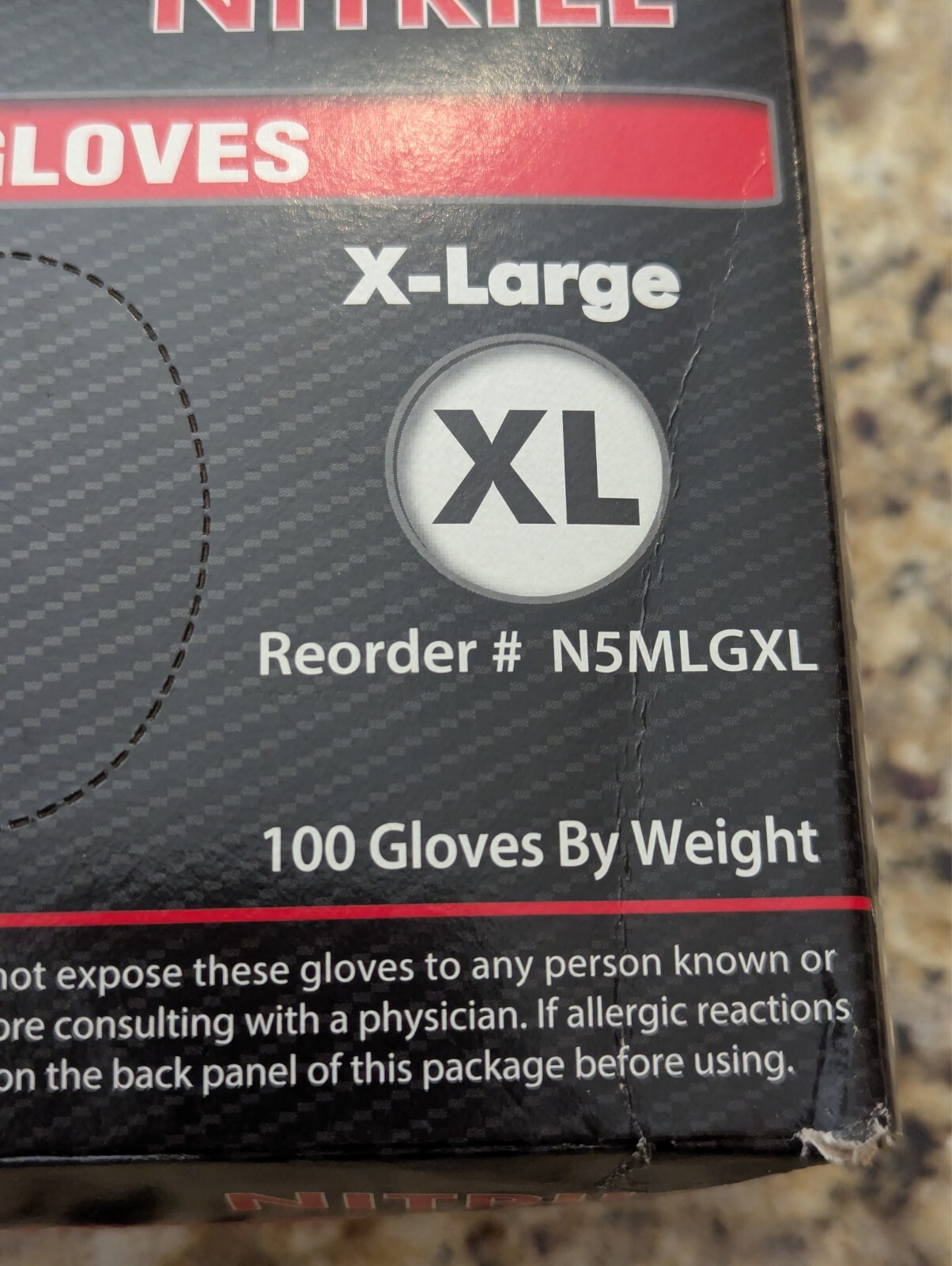 Milglove 5 Nitrile Powder-Free Gloves Industrial Grade N5MLGXL size XL 100 count
