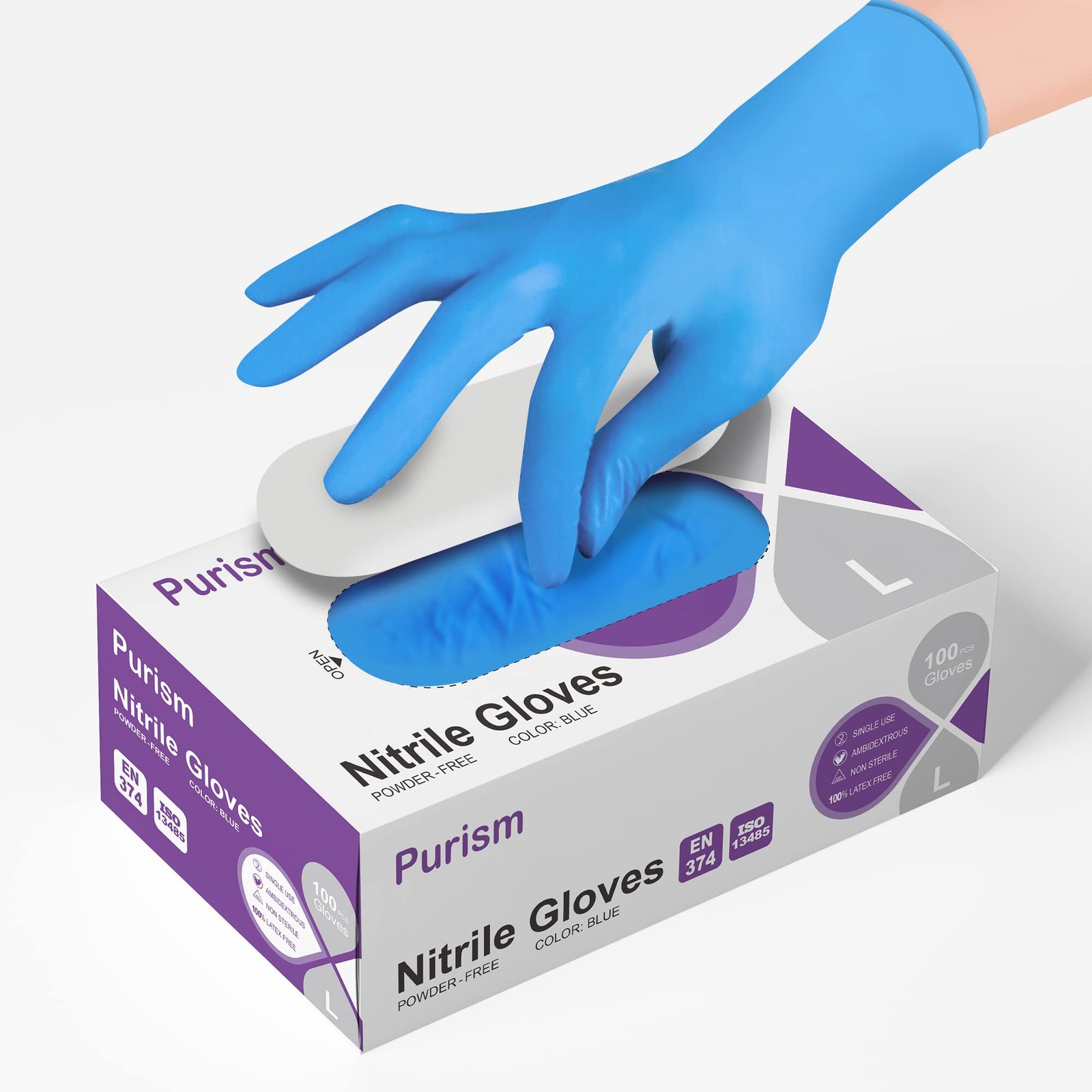 Daddy’s Choice Disposable Blue Nitrile Gloves, Size Large (Pack of 100),