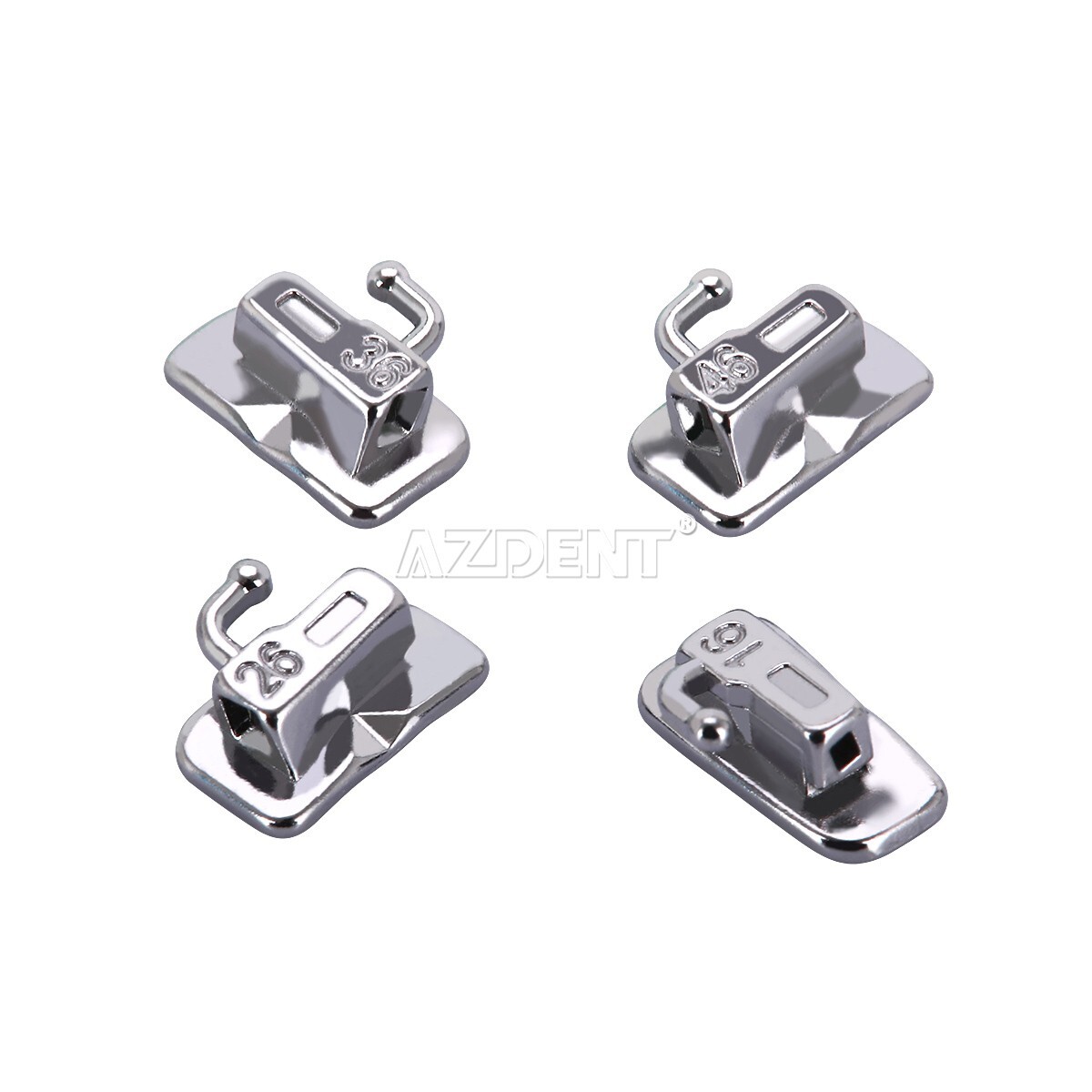 10X AZDENT Brackets de autoligado y tubo bucal Dental Ortho Roth.022 Ganchos 345