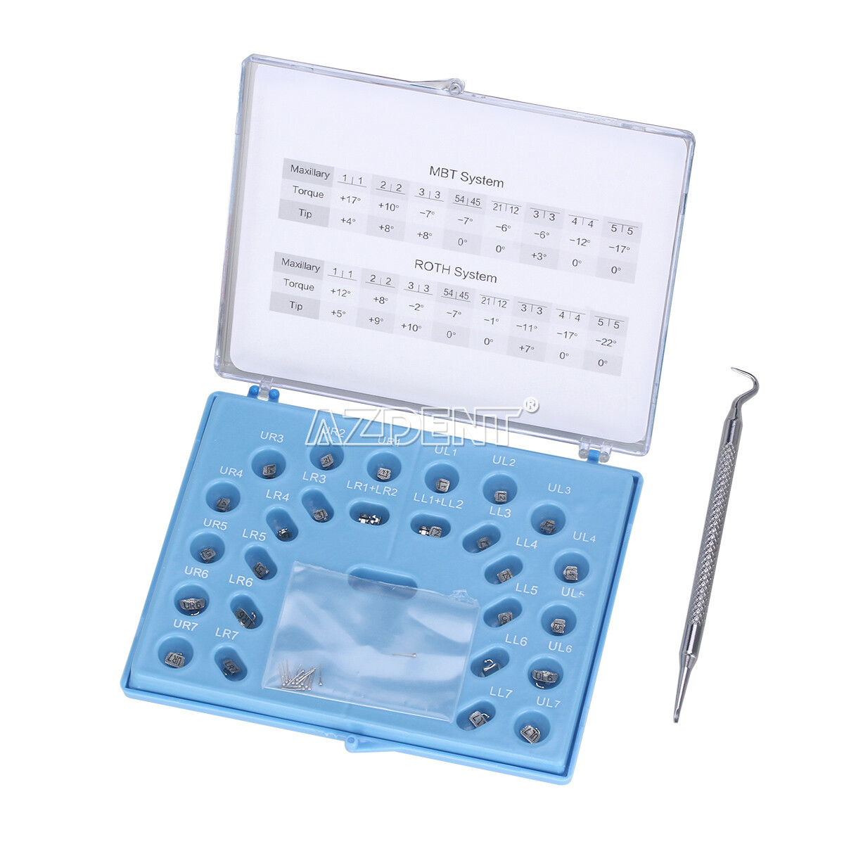 AZDENT Dental Orthodontic Self-Ligating Brackets Braces Roth MBT.022 Hooks 345