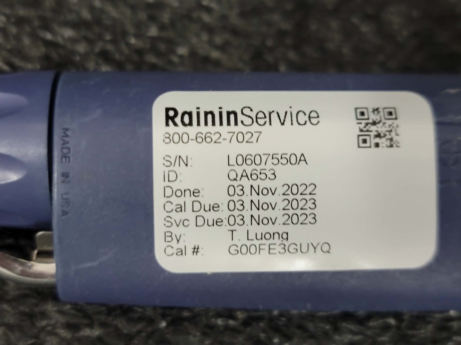 Rainin Pipet-Lite L-1000 LTS 100µL-1mL Manual Single-Channel Micropipette