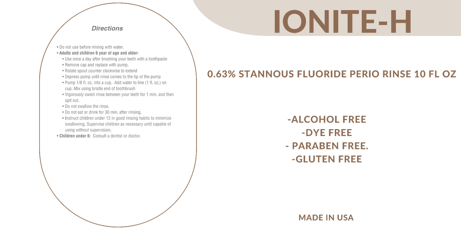 Ionite-H 0.63% Stannous Fluoride Antimicrobial Rinse x 300ml-Mouthwah-2 Flavors
