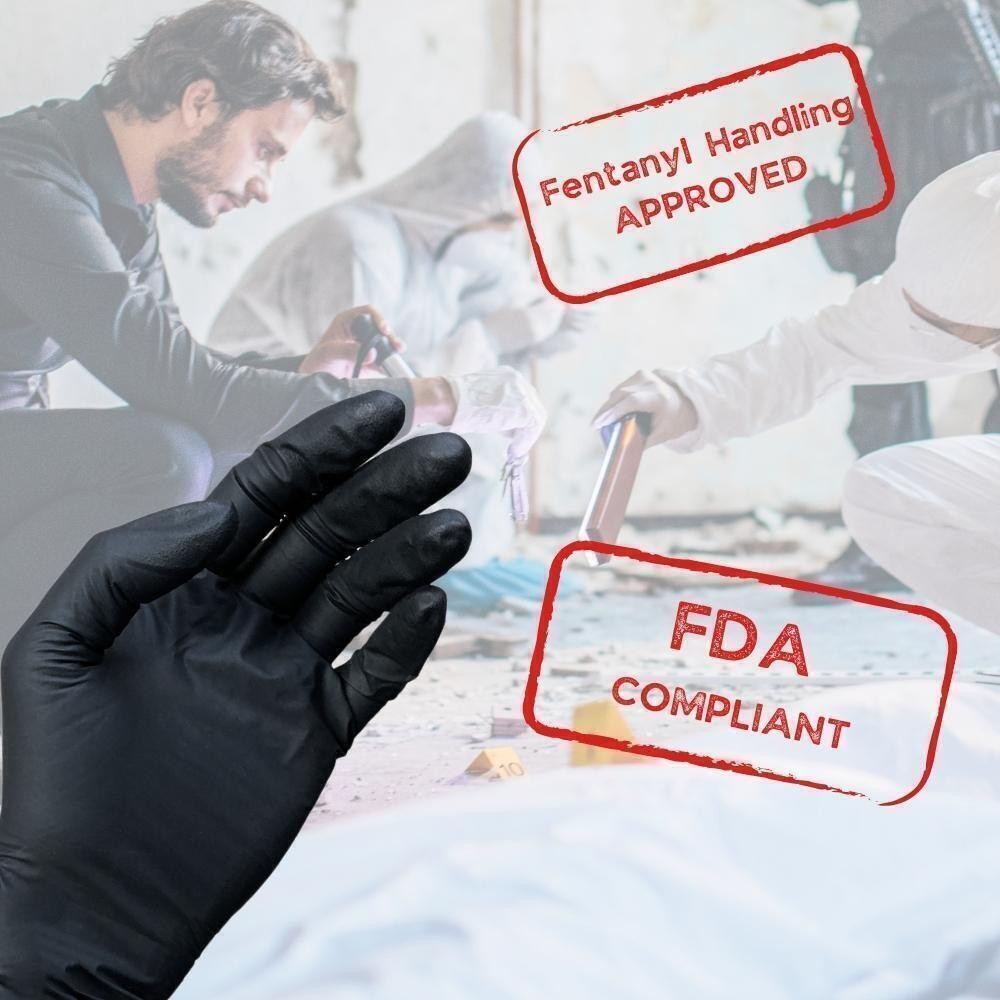 100-2000 Black 6 Mil Nitrile Finger Medical Latex Powder Free Disposable Gloves