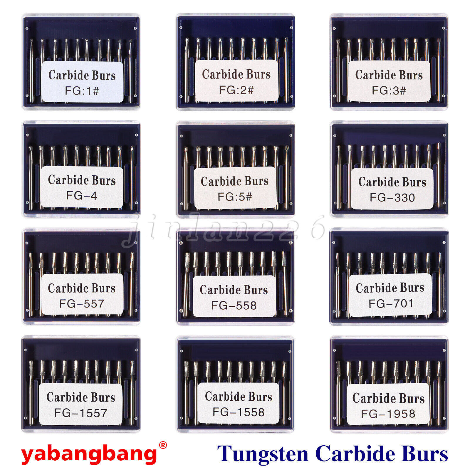 10PCS/PACK Dental Tungsten Carbide Tungsten Steel Burs for High Speed Handpiece