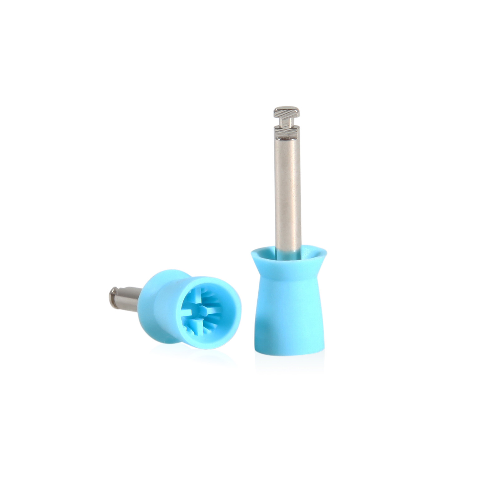 100 pieces Dental Prophy Cup Rubber Polish Polishing Tooth Latch Type Blue sx