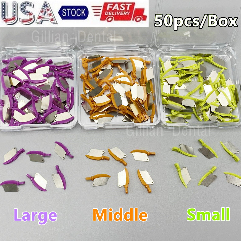 50PCS Dental Matrix Fender Wedges Prep Interproximal Diastema Wedge Guard L/M/S