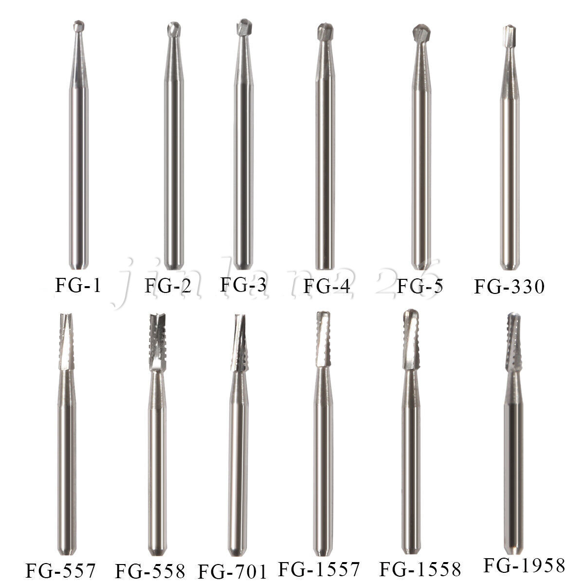 10-100 Uso Dental Acero de Tungsteno FG Fresas Carburo para Alta Velocidad Pieza