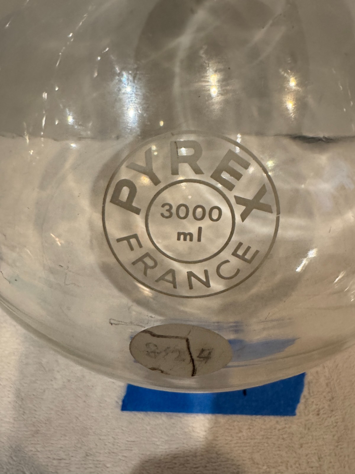 3000 ml Pyrex (France) Single Neck Round Bottom Boiling Flask