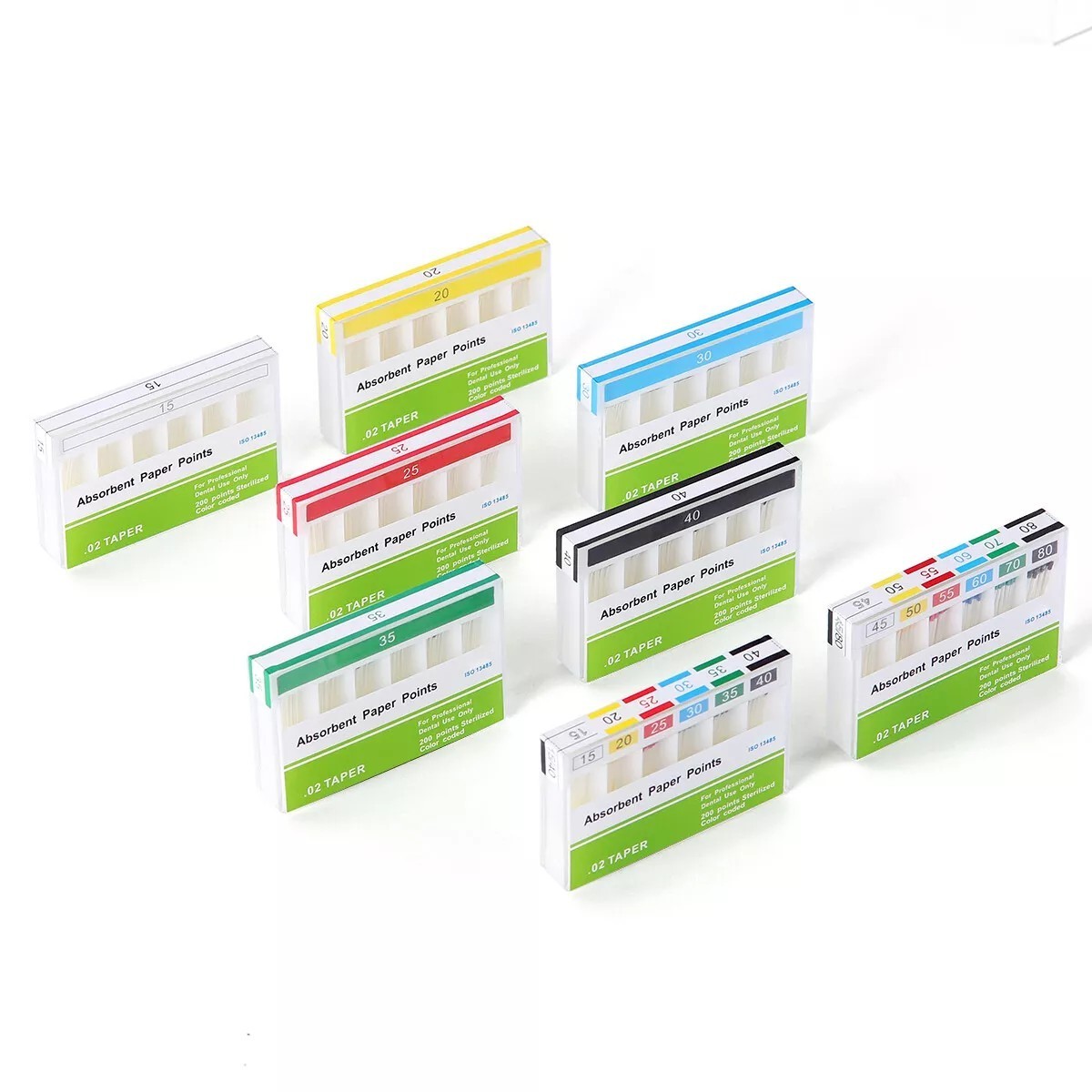 Dental Gutta Percha Points Endodontic .02.04.06 Taper for Root Canal 15-40/40-80